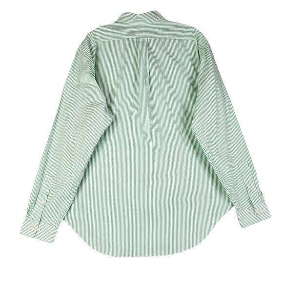 Polo Ralph Lauren Shirt Mens Size 16 Large Green Stripe Button Down Oxford LS - Picture 2 of 8
